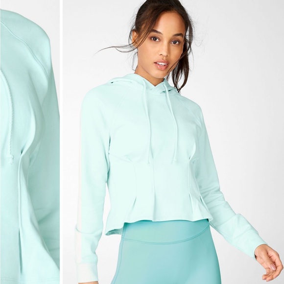 Fabletics Tops - Fabletics light blue peplum hoodie, woman’s medium